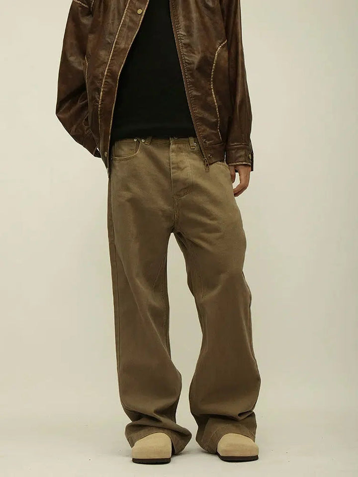 Brown Straight Leg Jeans
