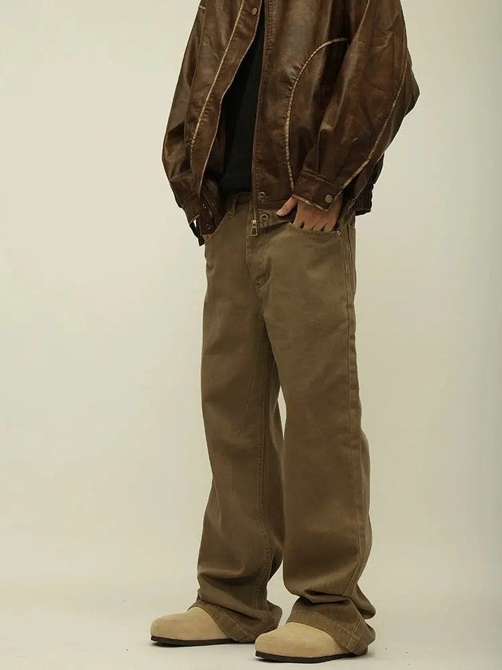 Brown Straight Leg Jeans