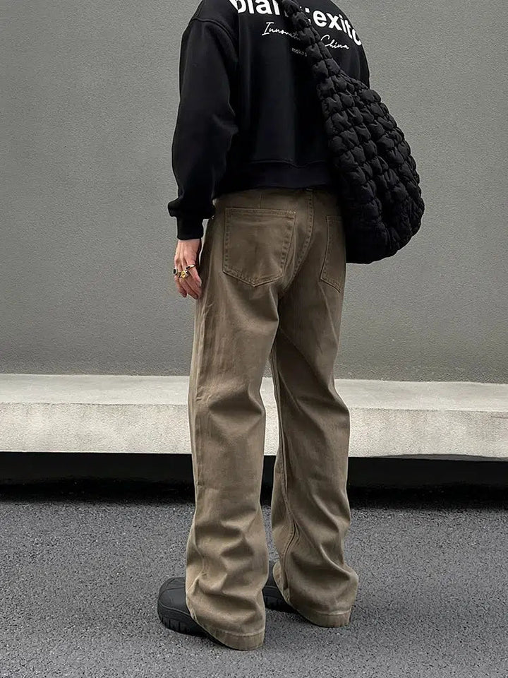 Brown Wide Leg Jeans