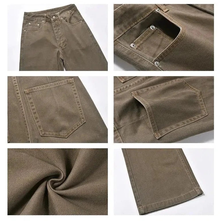 Brown Wide Leg Jeans