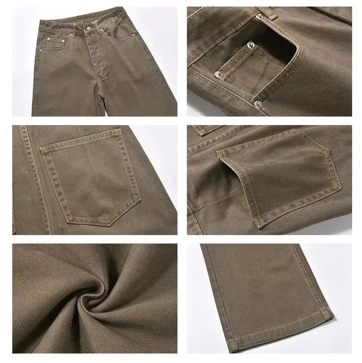 Brown Wide Leg Jeans