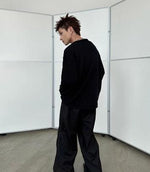 Brushed Hollow Knit Pullover Sweater