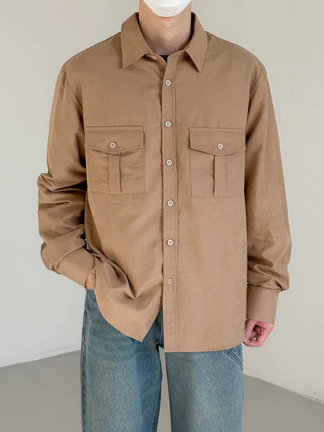 Brushed Texture Soft Long-Sleeved Shirt