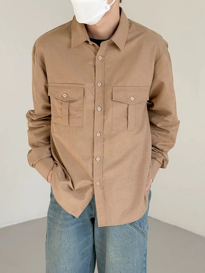 Brushed Texture Soft Long-Sleeved Shirt