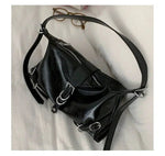 Buckle Accents Crossbody Bag