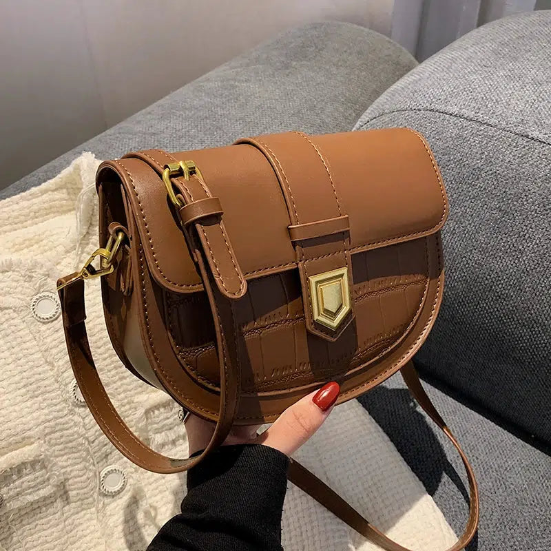 Buckle Leather Crossbody Bag
