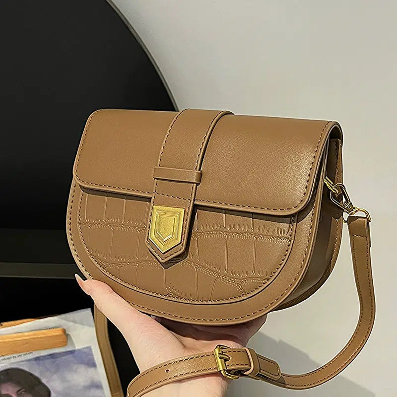 Buckle Leather Crossbody Bag