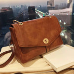 Buckle Leather Crossbody Square Bag