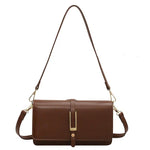Buckle Leather Crossbody Square Bag