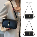 Buckle Leather Crossbody Square Bag