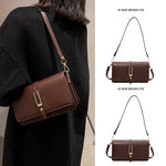 Buckle Leather Crossbody Square Bag