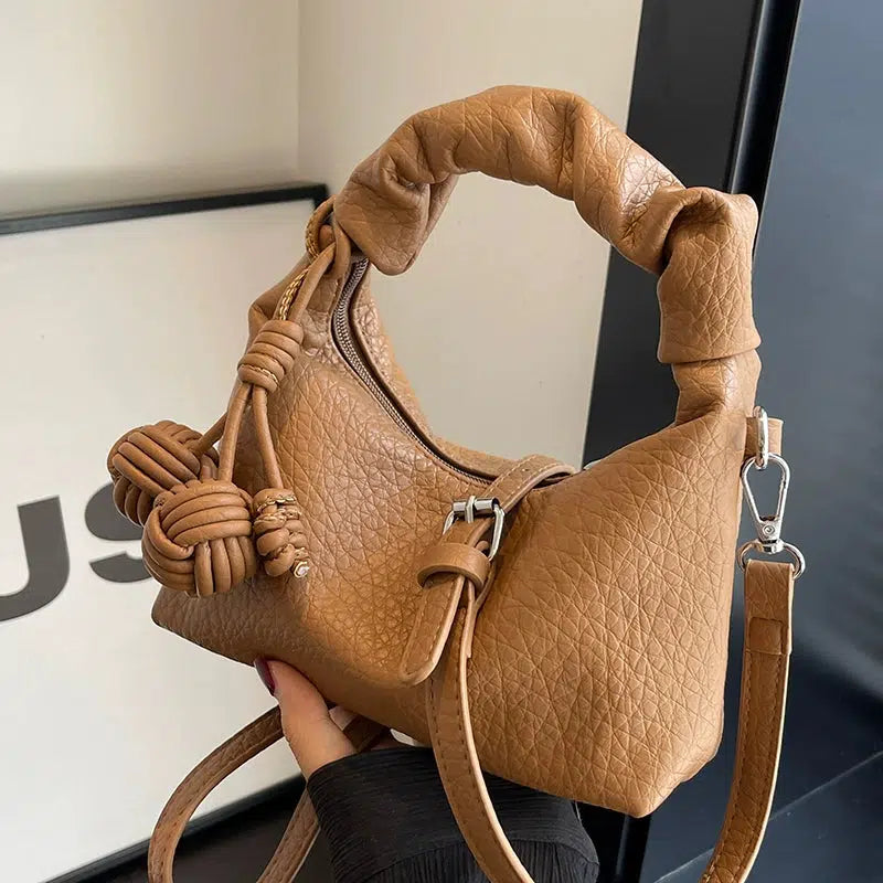 Buckle Straps Knotted Handle Mini Bag