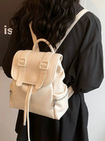 Buckle Straps Leather Backpack