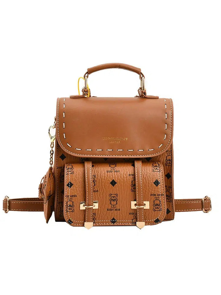 Buckled Cartoon Bear Mini Backpack