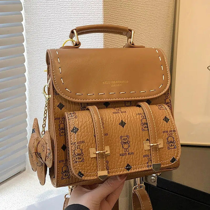 Buckled Cartoon Bear Mini Backpack