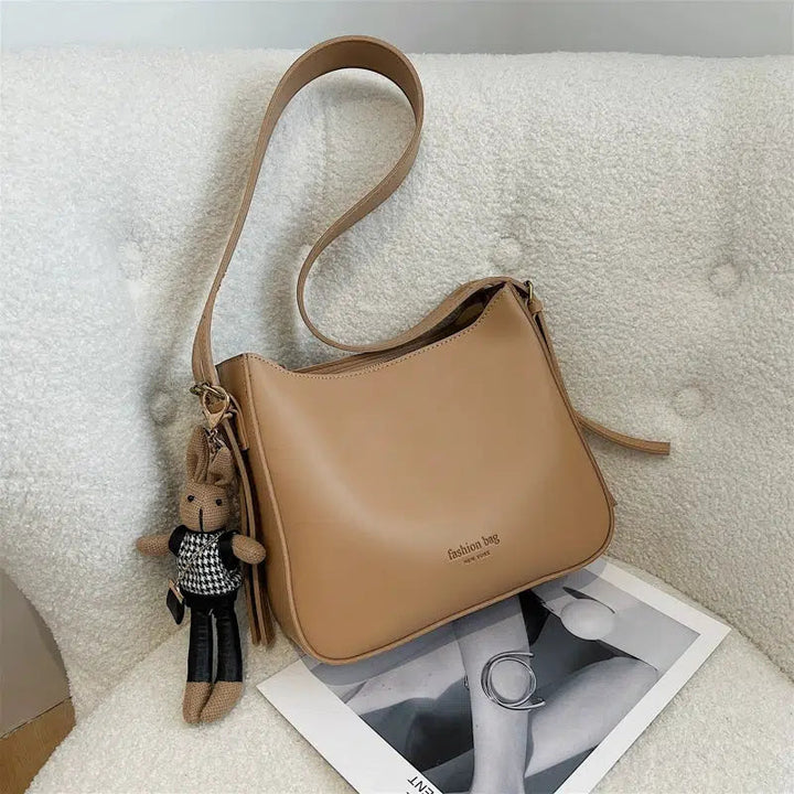 Bunny Charm Leather Shoulder Bag