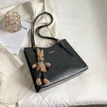 Bunny Keychain Leather Tote Bag