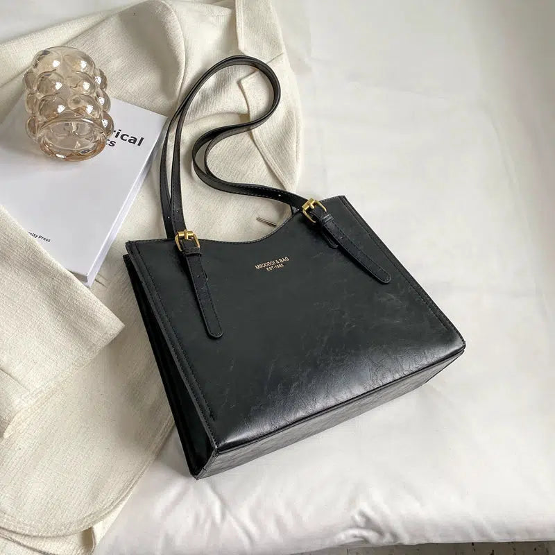 Bunny Keychain Leather Tote Bag