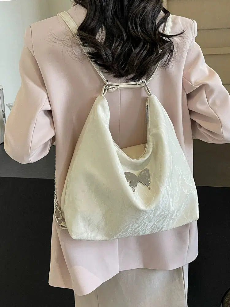 Butterfly Accent Chain Strap Shoulder Bag