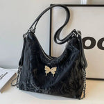 Butterfly Accent Chain Strap Shoulder Bag