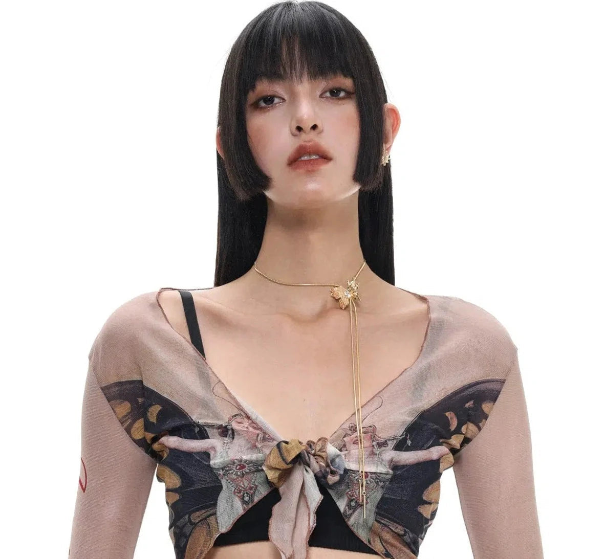 Butterfly Drawstring Necklace