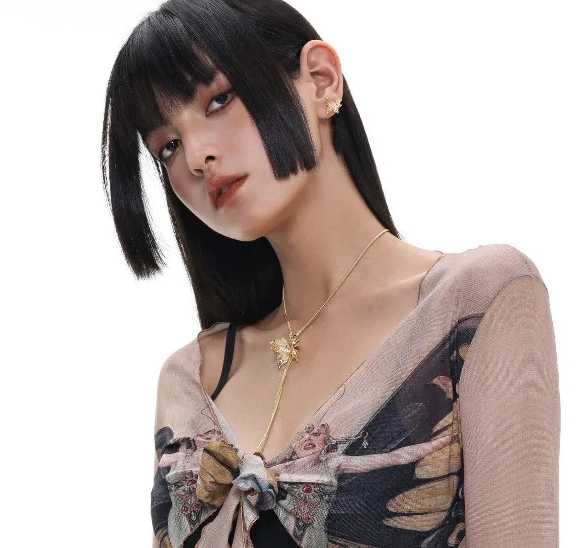 Butterfly Drawstring Necklace