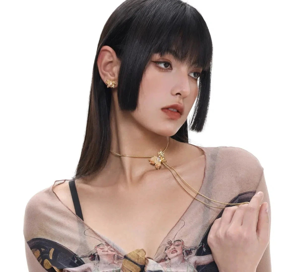 Butterfly Drawstring Necklace