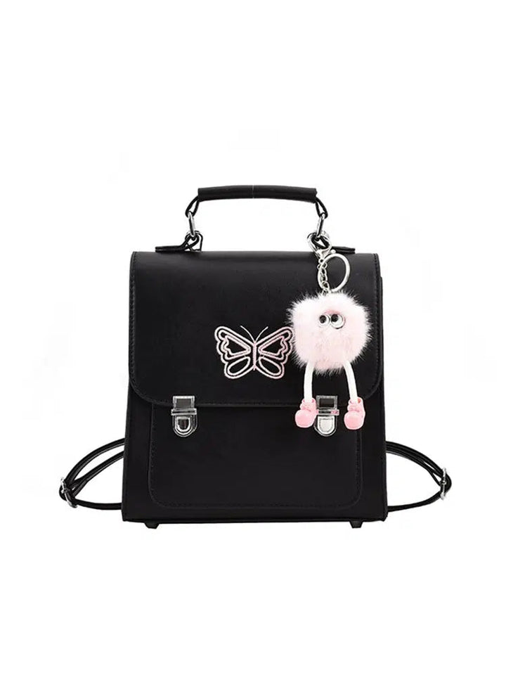 Butterfly Embroidered Leather Backpack