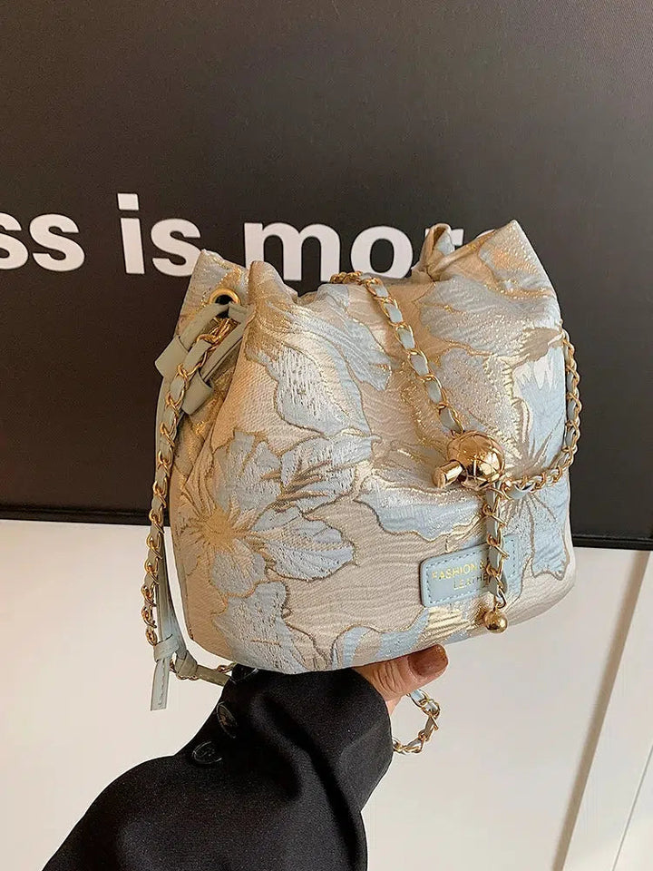 Butterfly Pattern Chain Strap Bucket Bag