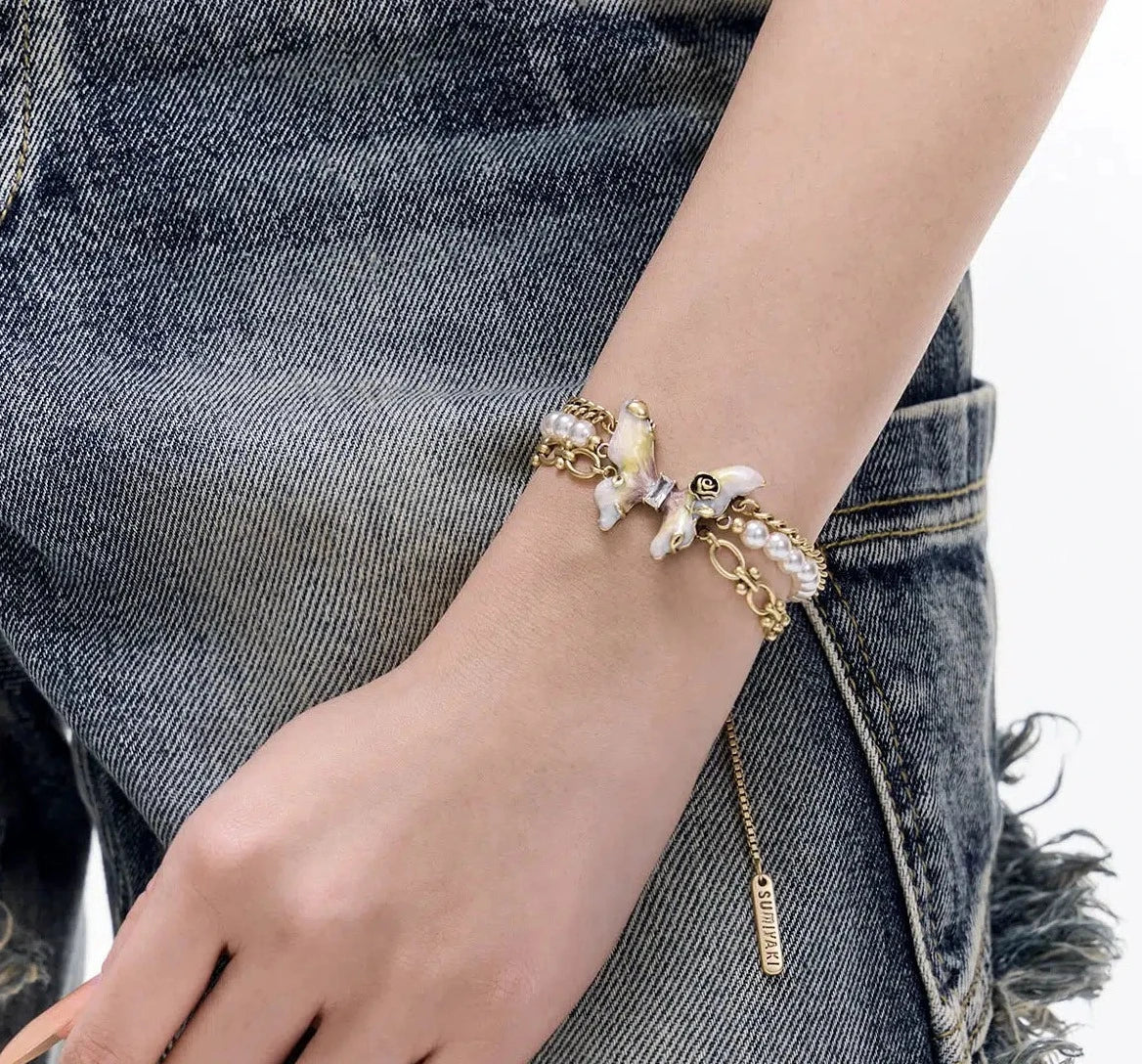 Butterfly Pearl Bracelet