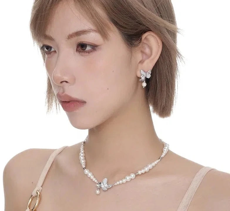 Butterfly Pearl Necklace