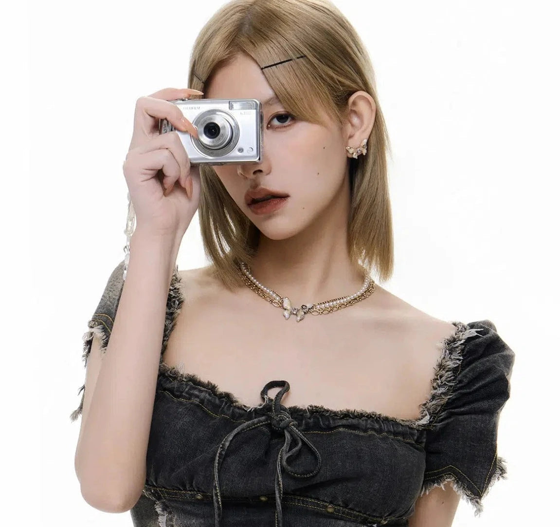 Butterfly Pearl Necklace