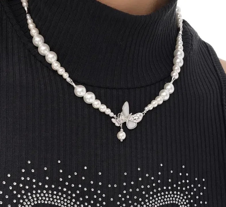 Butterfly Pearl Necklace