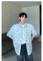 Butterfly Print Fringed Long Sleeve Shirt