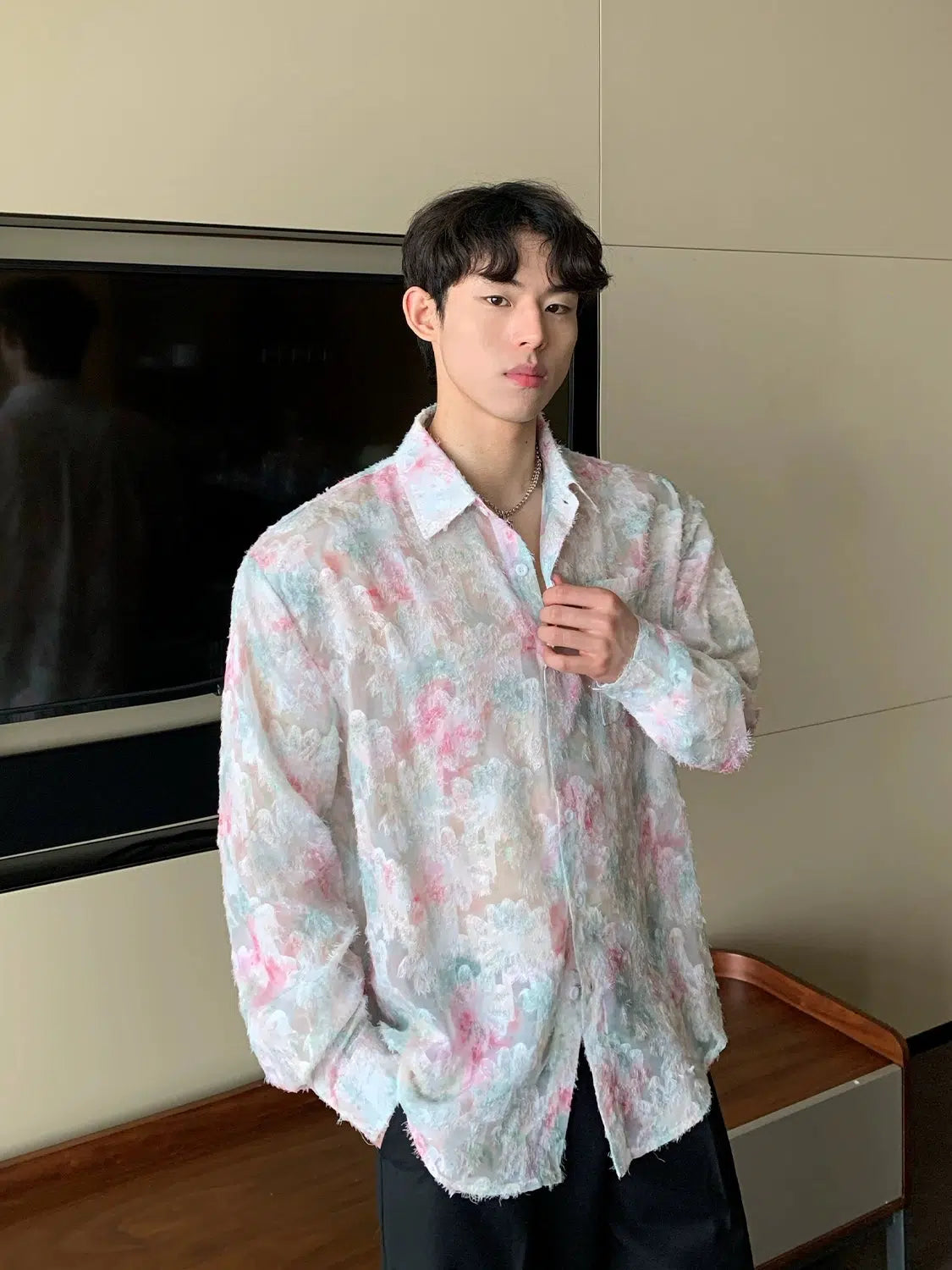 Butterfly Print Long Sleeve Shirt