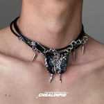 Butterfly Spikes Pendant Necklace
