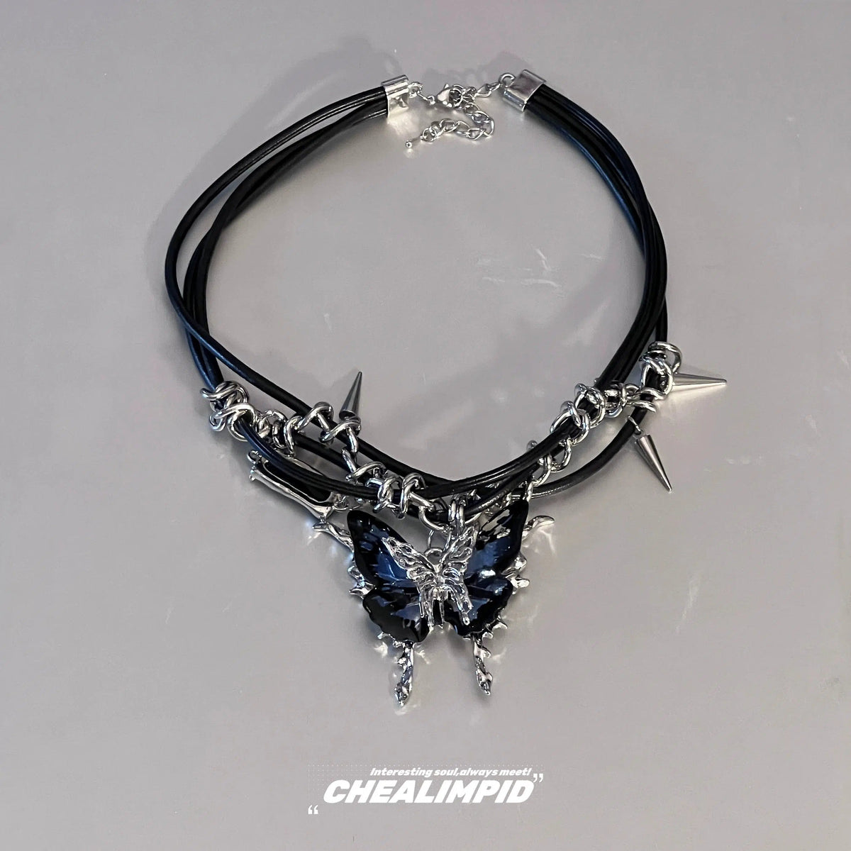 Butterfly Spikes Pendant Necklace