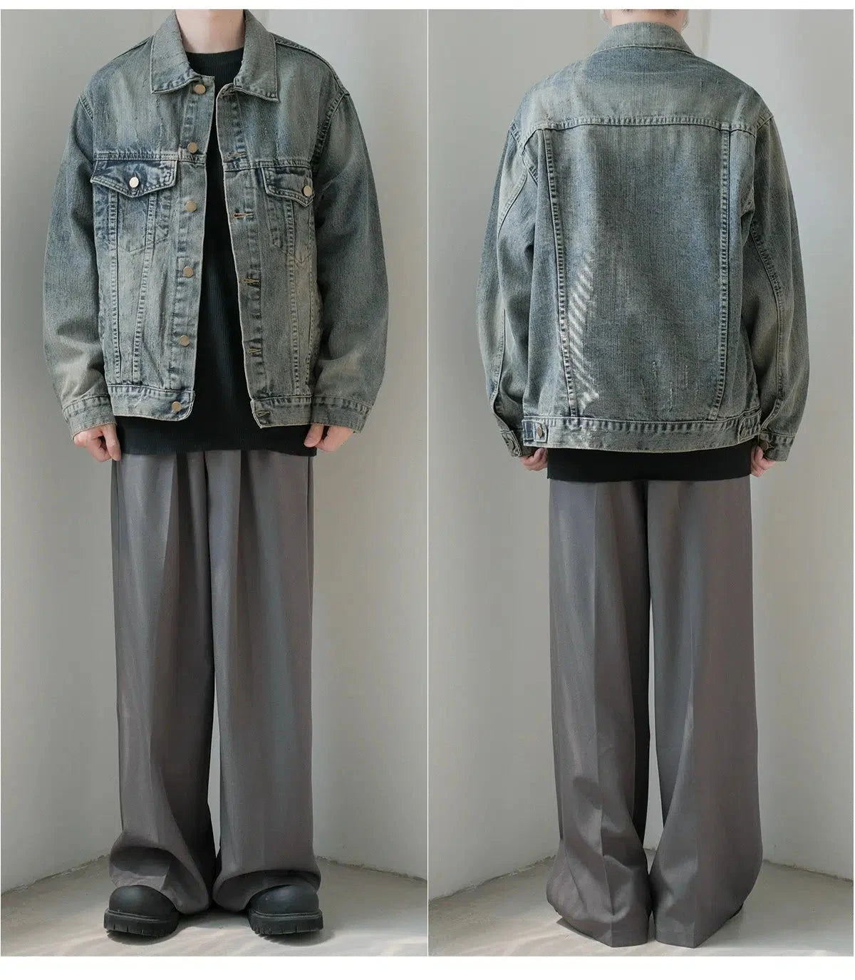 Button Closure Casual Denim Jacket