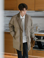 Button Closure Long Cotton-Padded Jacket