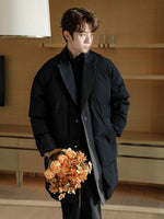 Button Closure Long Cotton-Padded Jacket