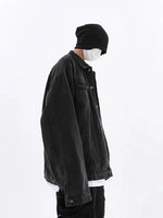 Button Closure Oversized Denim Jacket