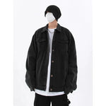 Button Closure Oversized Denim Jacket