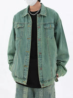 Button Closure Oversized Denim Jacket