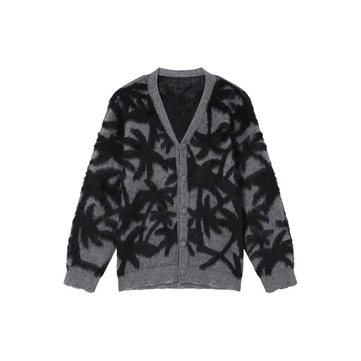 Button Closure Patterned Knit Cardigan