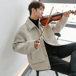 Button Closure Woolen Coat