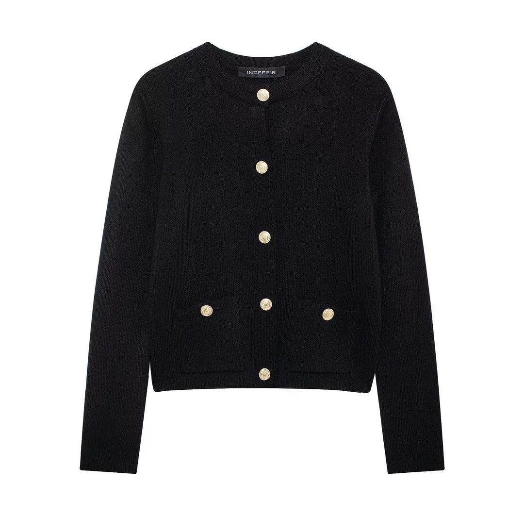 Button-Front Knit Cardigan