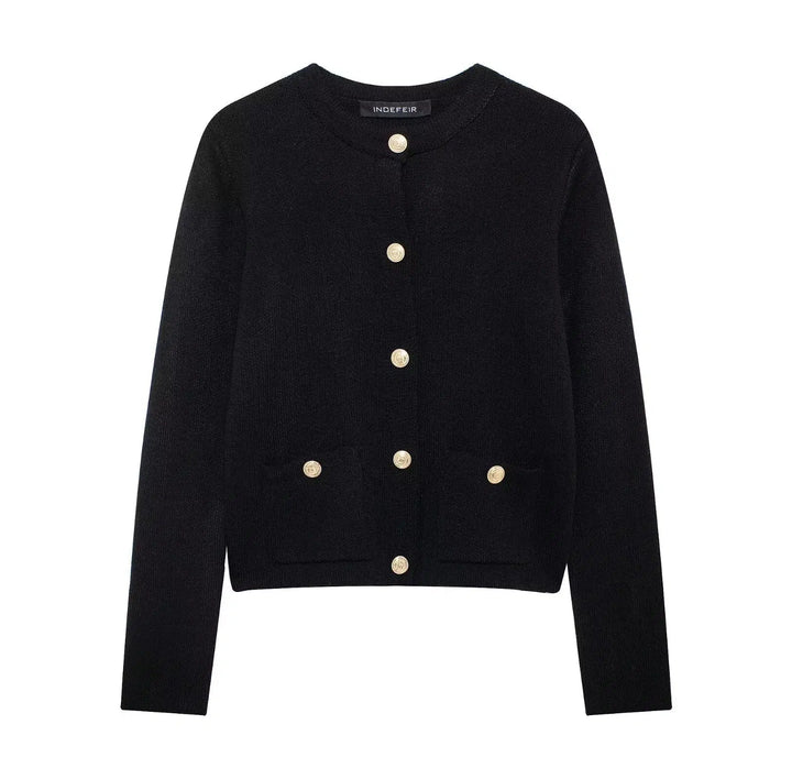 Button-Front Knit Cardigan