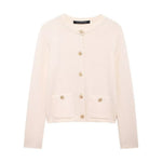 Button-Front Knit Cardigan