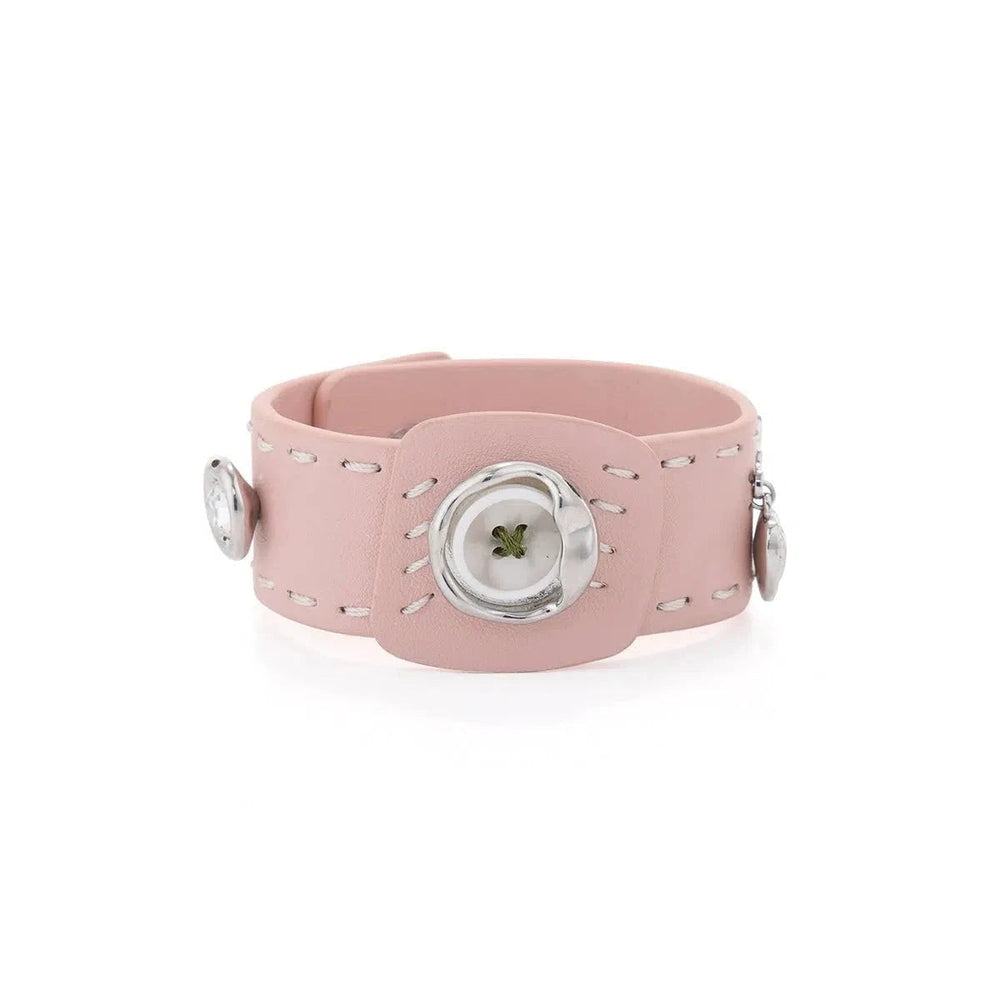 Button Leather Bracelet