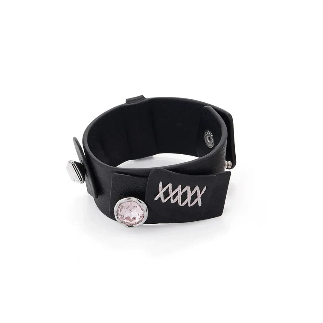 Button Leather Bracelet